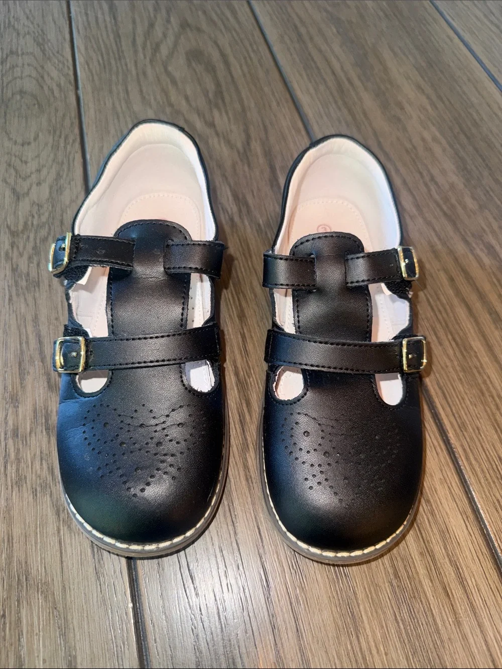 L'Amour Black Girls' Double-Strap Mary Jane Shoes